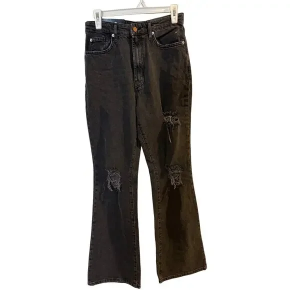 NWT BDG Urban Outfitters High Rise Flare Jeans Black Size 27 - Picture 2 of 8